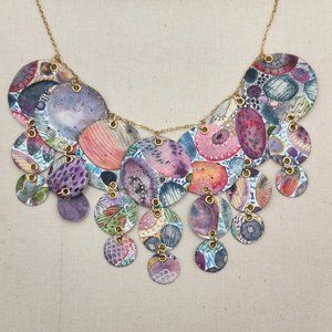 Watercolor Art Statement Necklace